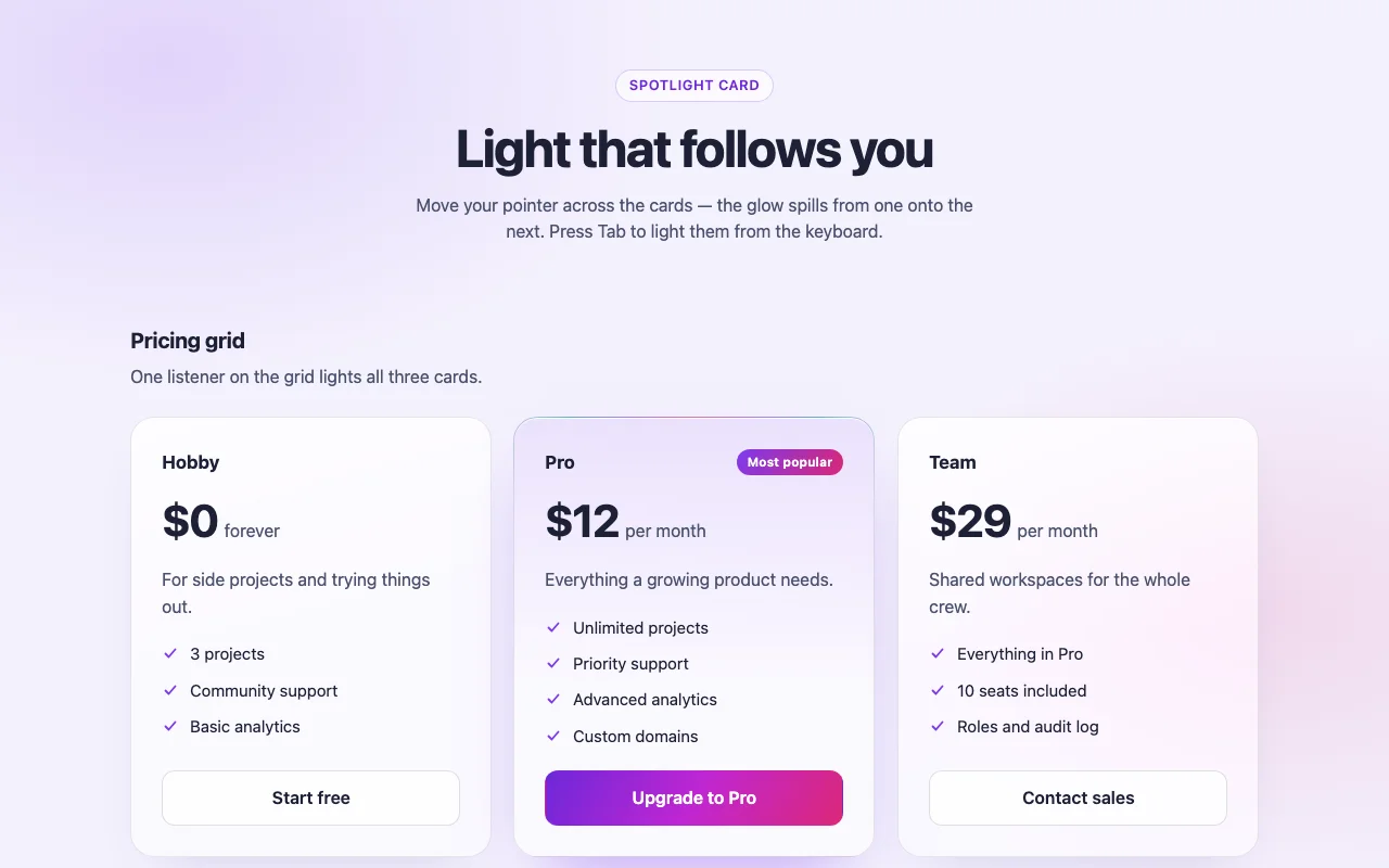 Spotlight Card, screenshot 1 of 2