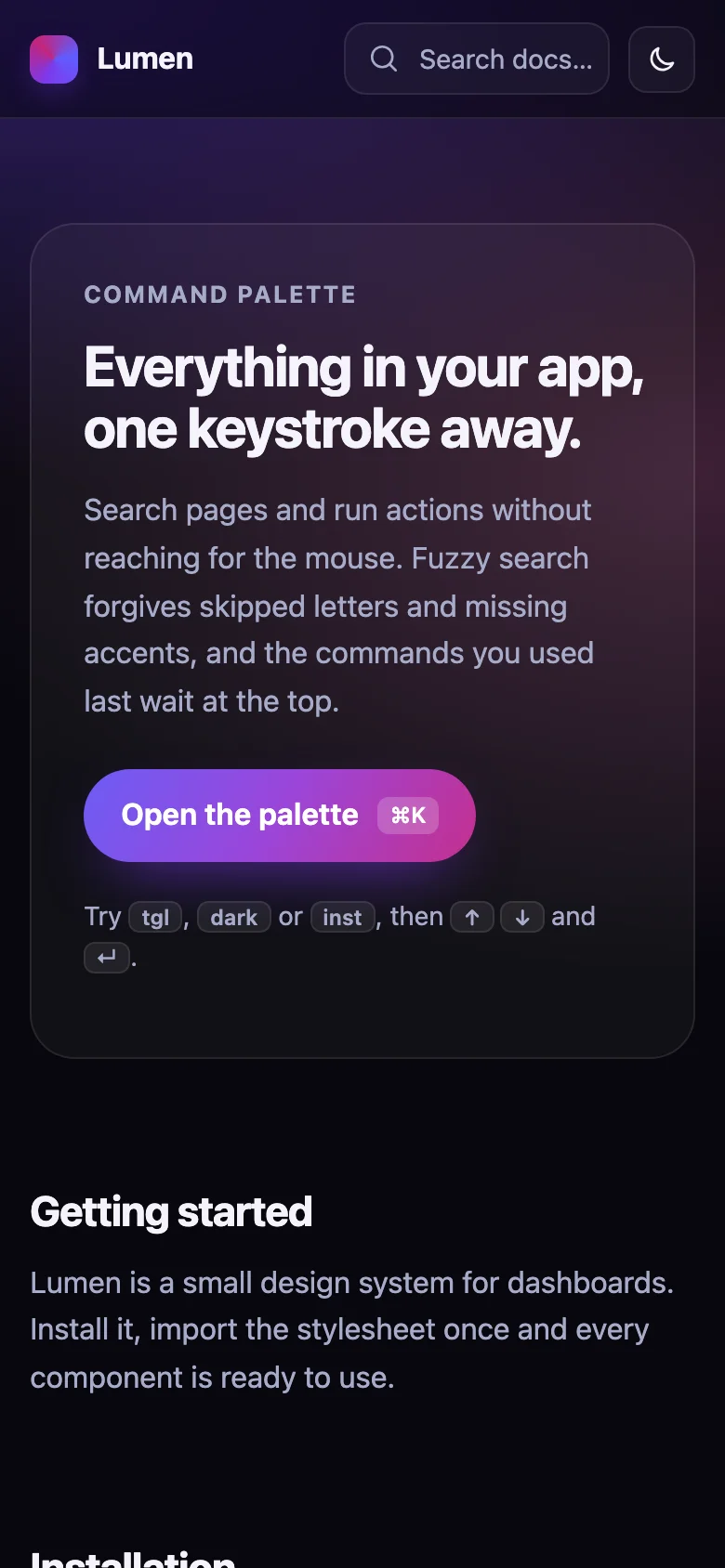 Command Palette, screenshot 2 of 2