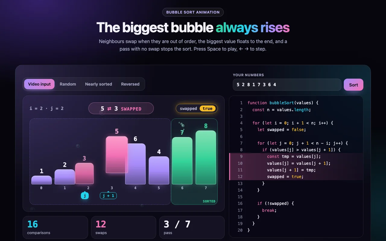 Preview of Bubble Sort Animation