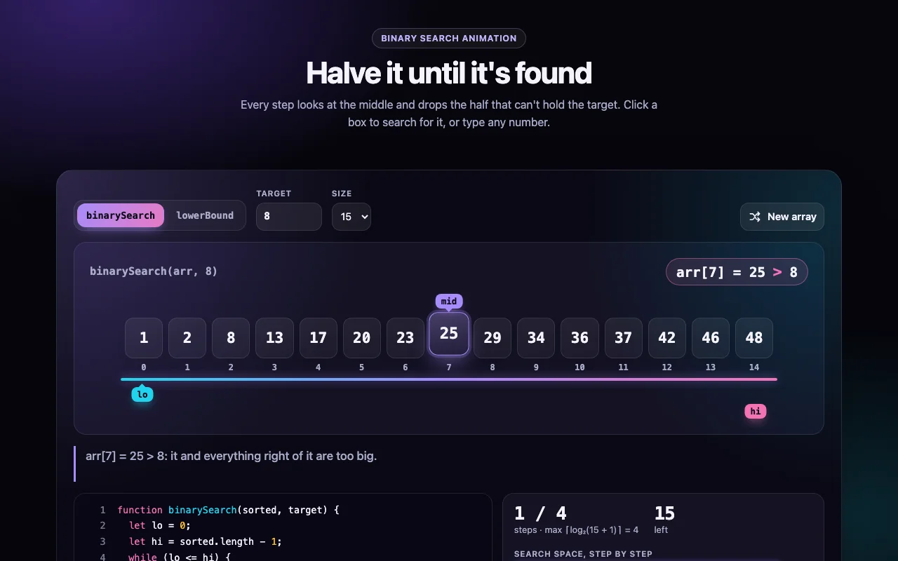 Preview of Binary Search Animation