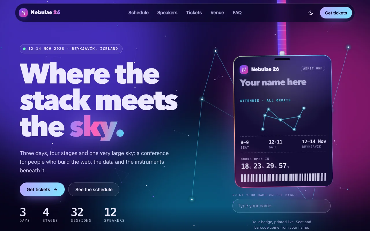 Preview of Nebulae — Conference Site