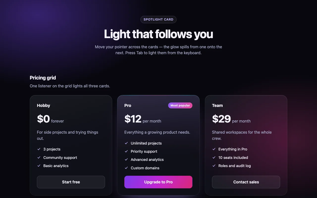 Preview of Spotlight Card