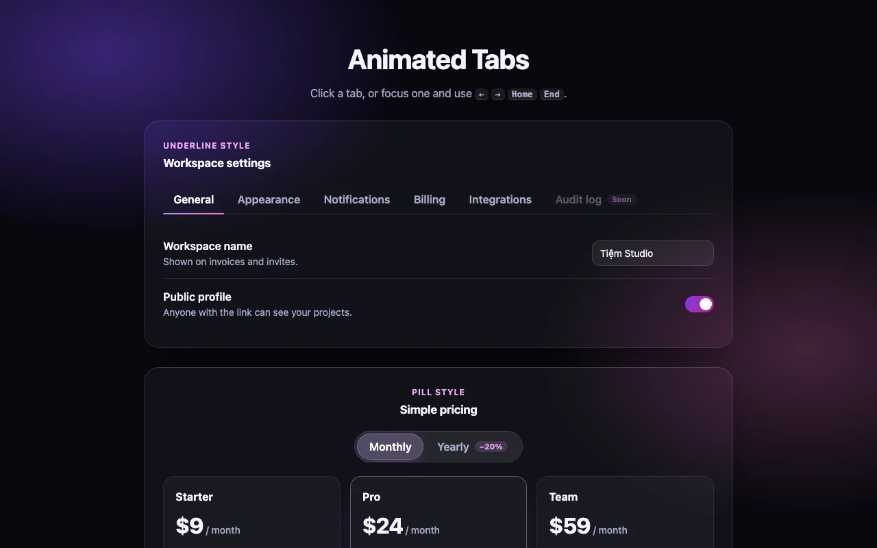 Preview of Animated Tabs