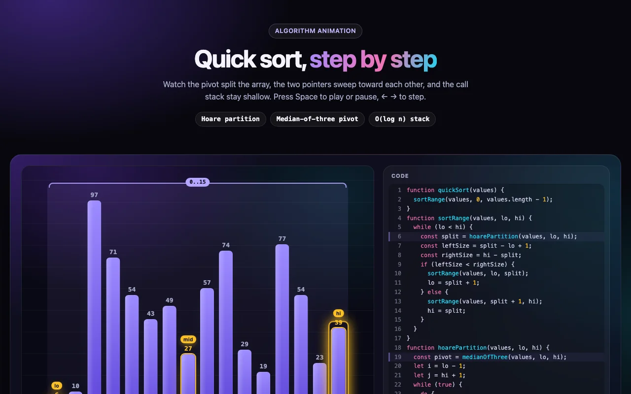 Preview of Quick Sort Animation